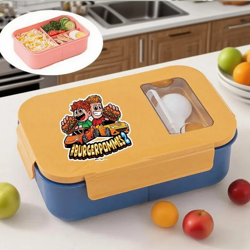 

Burgerpommes Icrimax Lunch Box Boy Girl Student Cartoon Anime Lunch Case Office Worker Large Capacity Sealed Bento Boxes Gifts