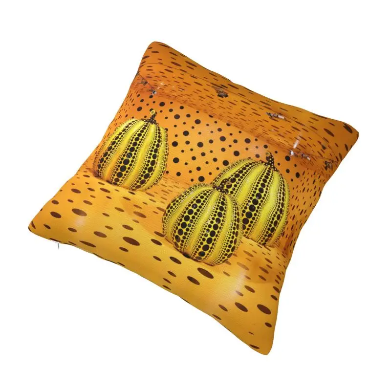 Custom Luxury Yayoi Kusama Pumkin Abstract Art Sofa Cushion Cover Velvet Pillow Case