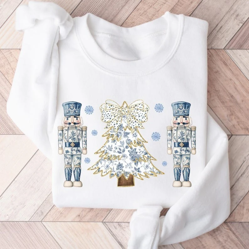 Chinoiserie كسارة البندق أشجار عيد الميلاد البلوز للنساء هدية لطيف أمي أعلى الحرارية هوديي طويلة الأكمام ملابس رياضية السترة #4