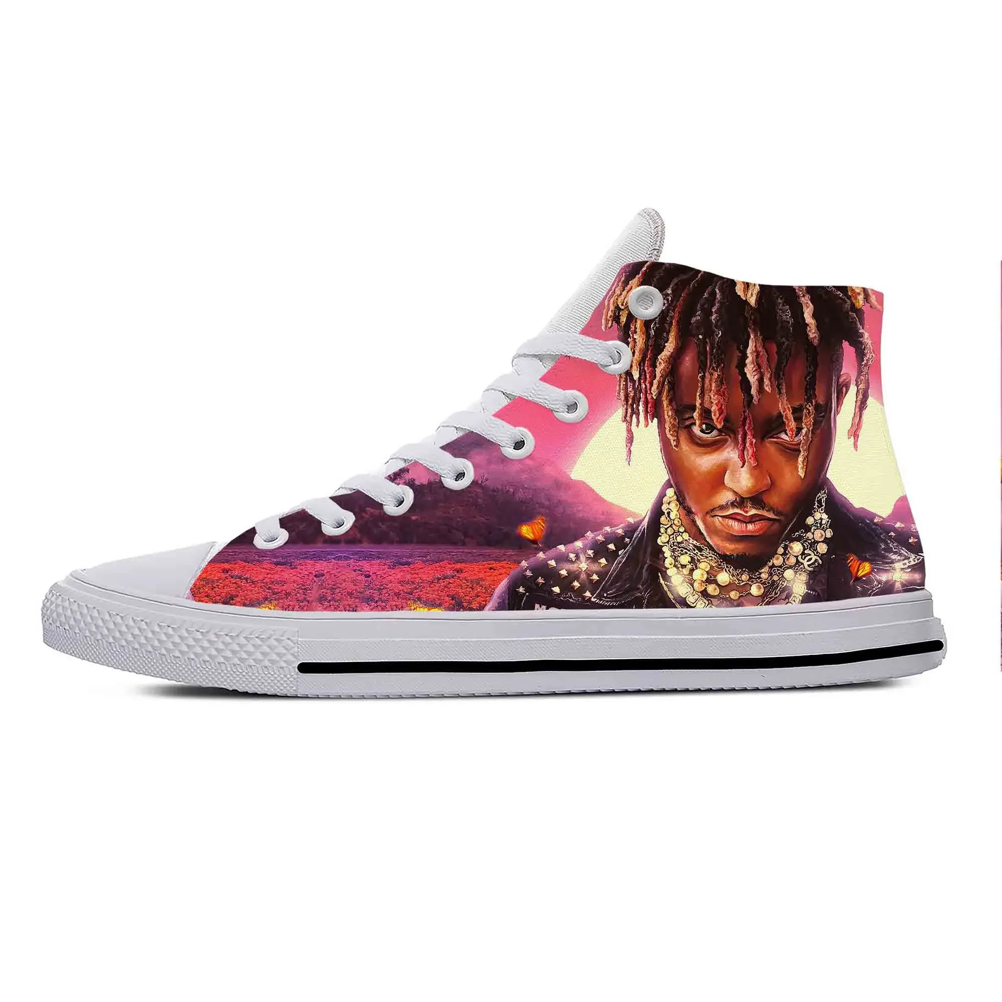 Wrld 999 Hiphop Rapper Rap Singer Muziek Sap Casual Stoffen Schoenen Hoge Top Lichtgewicht Ademende 3d Print Dames Sneakers