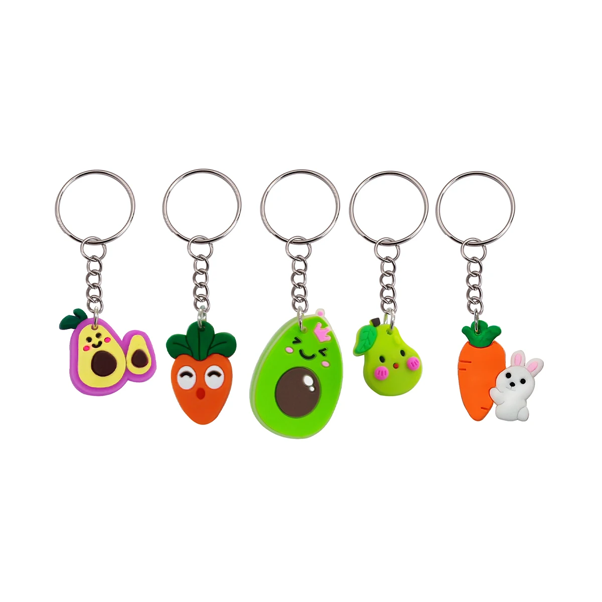 30 Stück, verschiedene Designs, imitierte Cartoon-Frucht-Schlüsselanhänger, niedliche Accessoires für Handtaschen, Rucksäcke und Taschen, als Mitbringsel für Partys oder als Geschenk. – Detail 3
