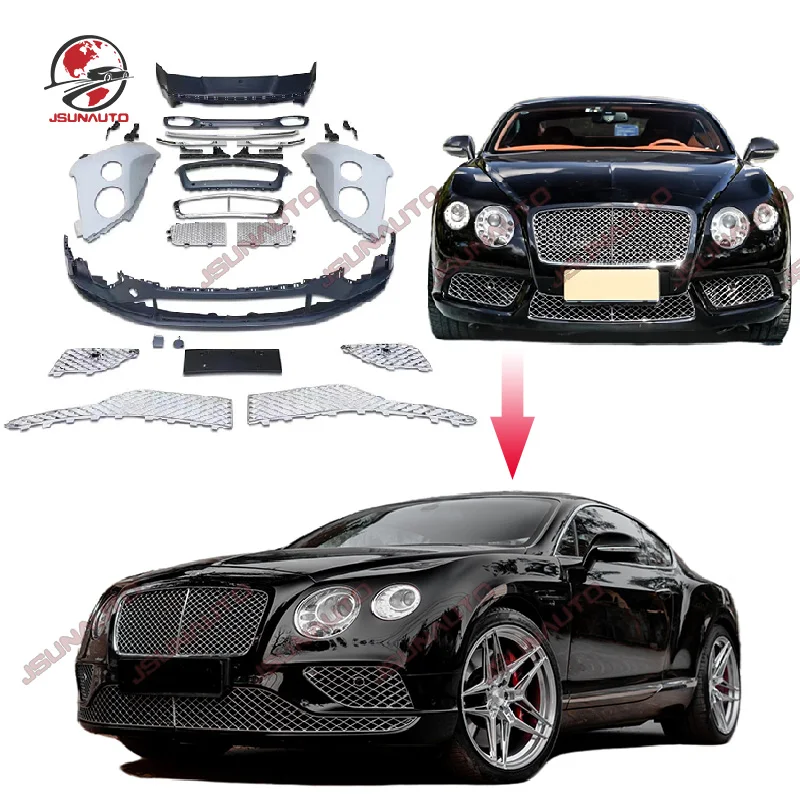 Car Modification For Bentley GT Upgrade To New 2017 Model Front Bumper Rear Bumper Lip For GTC Facelift Fenders Body Kit