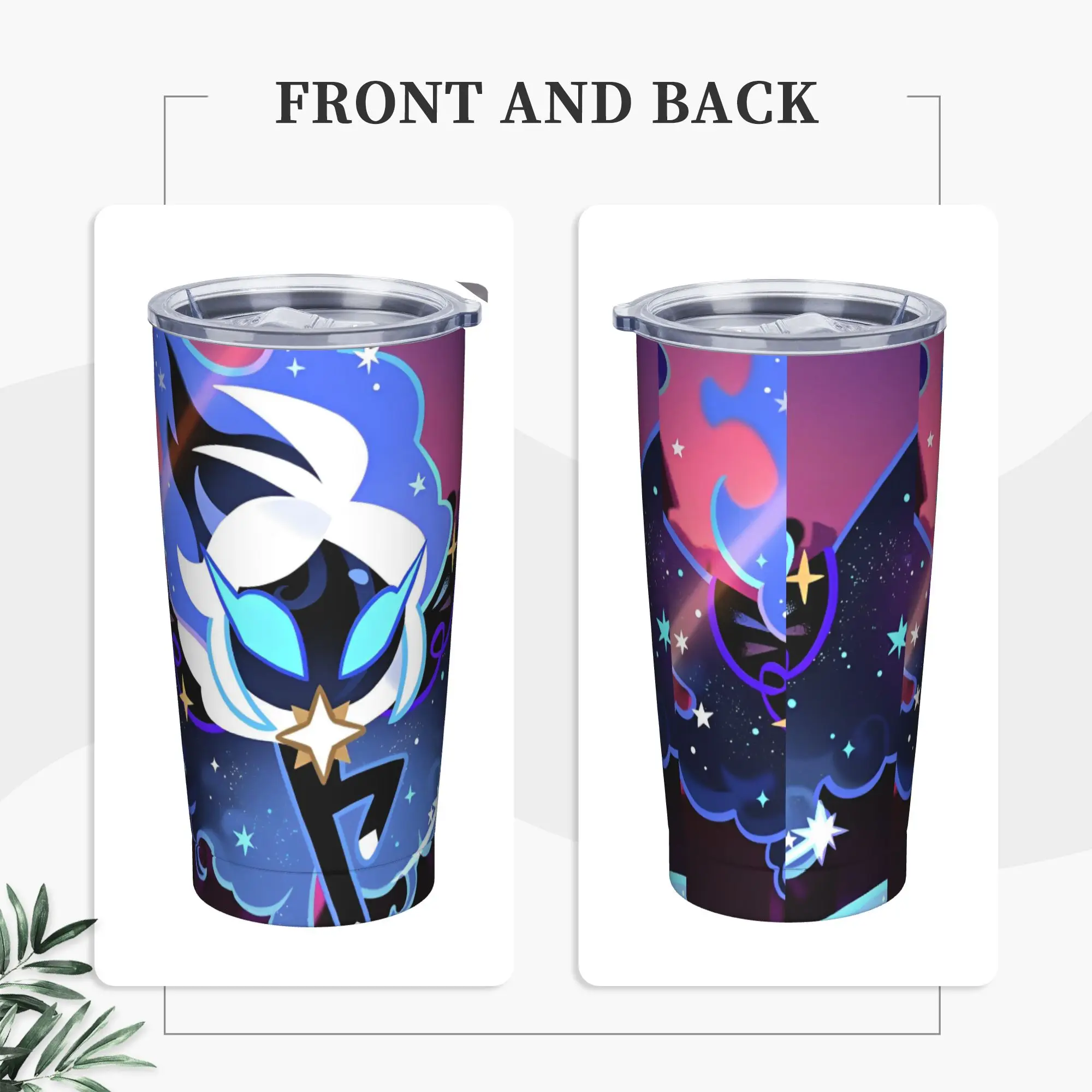Stardusts Cookies Tumbler Vacuum Insulated Cookie Run Kingdom Coffee Cups with Lid Straw Double Wall Mugs Water Bottle, 20oz