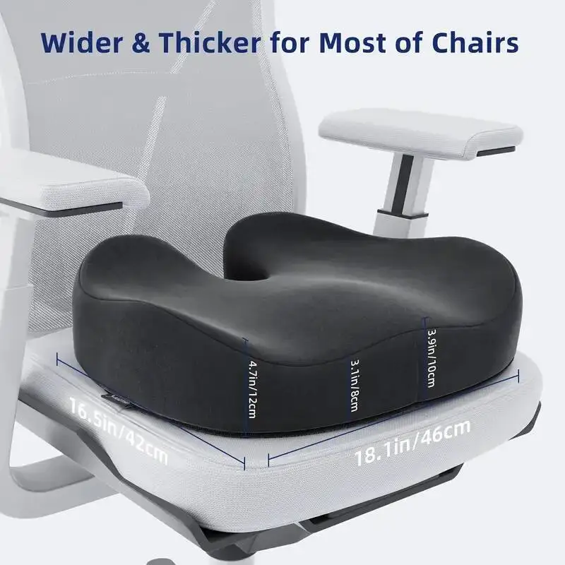 

Ergonomic Memory Foam Seat Cushion Office Chairs - Heavy-Duty Chair Pad With Removable Cover, Ideal For Lower Back