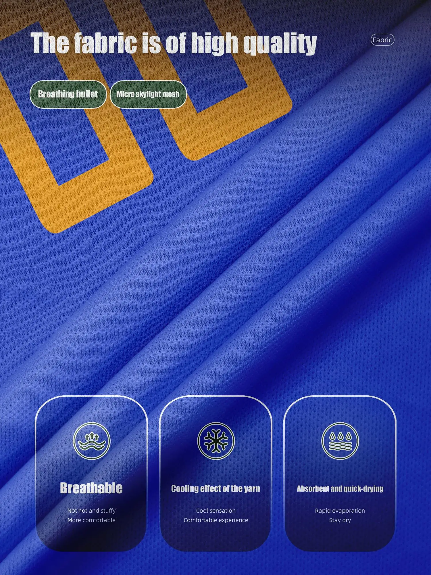 Royal‑Blue Gold Trim Custom Basketball Jersey Set, Adults Kids Name Number Print Quick‑Dry Uniform view 4