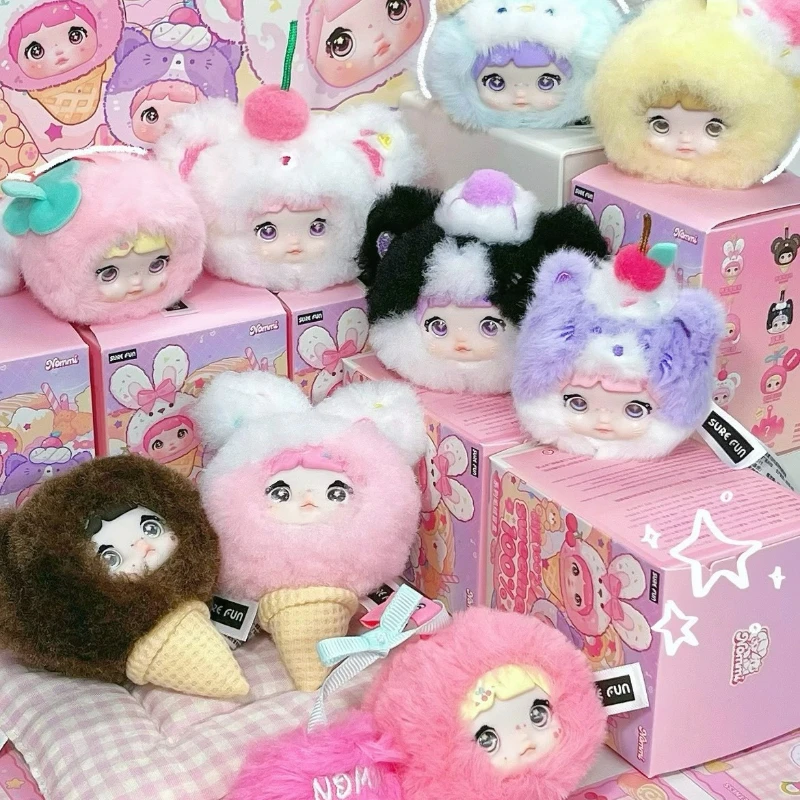 

Nommi Sweetness 100% Series Blind Box Movable Eyes Plush Toy Bag Charm Cute Stress Relief Doll Anime Key Chain Gifts Mystery Box