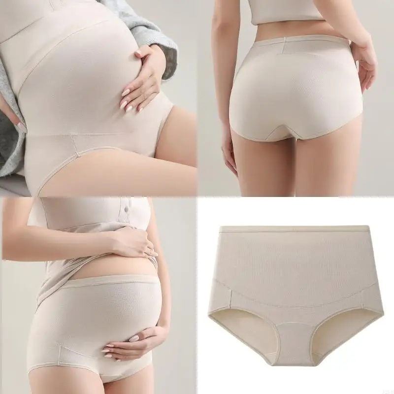 ملابس داخلية قطنية عالية الخصر للأمهات لدعم الحمل مع قماش وتصميم ناعم يسمح بالتهوية A2UB #6