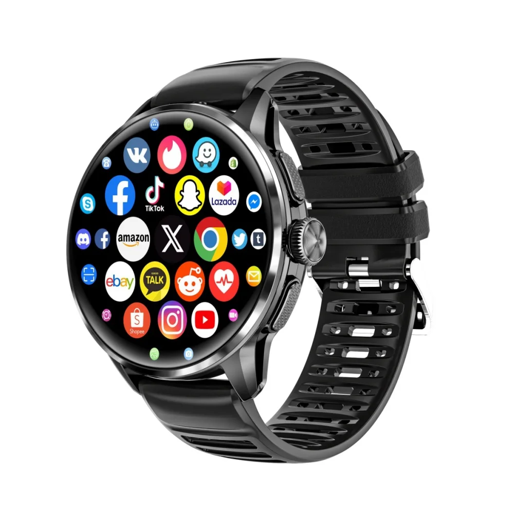 H100 Smart Watch 4G SIM Card Android Large Screen Memory 190°Rotating Camera Google Play GPS WIFI APP Download Sport Smartwatch