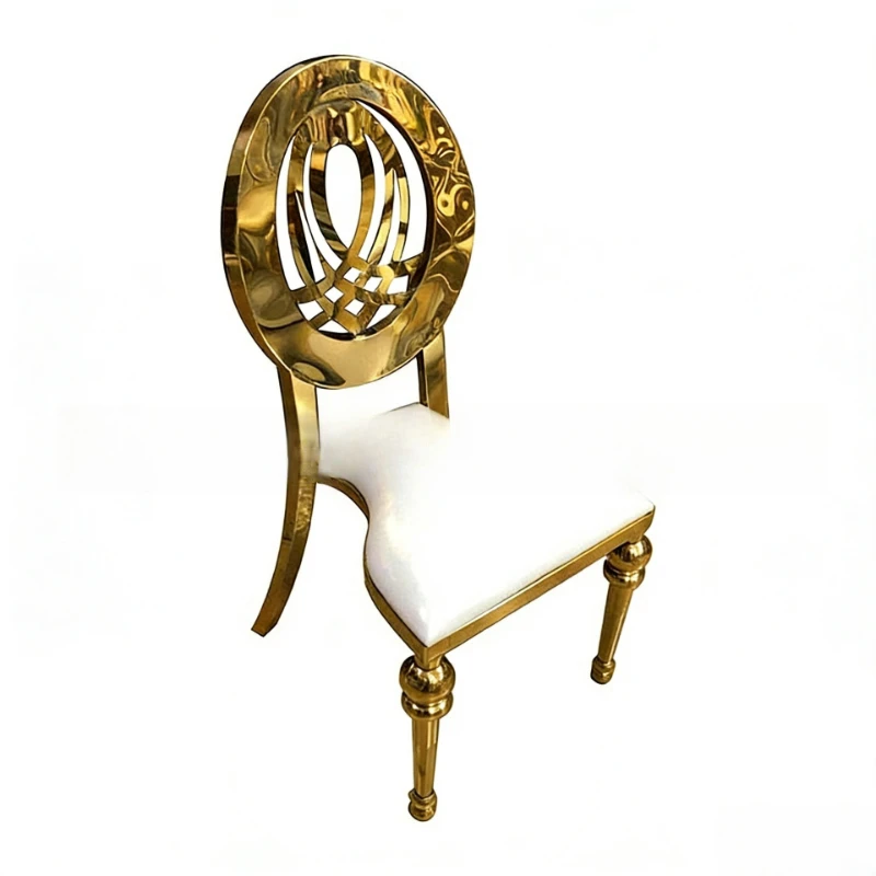 

European Stainless Steel Dining Chair Hotel Banquet Wedding, Family Dining Room Villa Conference Dining Chair