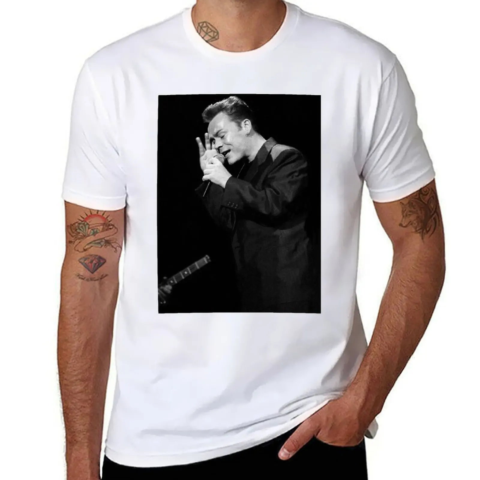 

Ali Campbell - UB40 - BW Photograph T-Shirt anime t shirts for man man t shirt summer T-Shirt