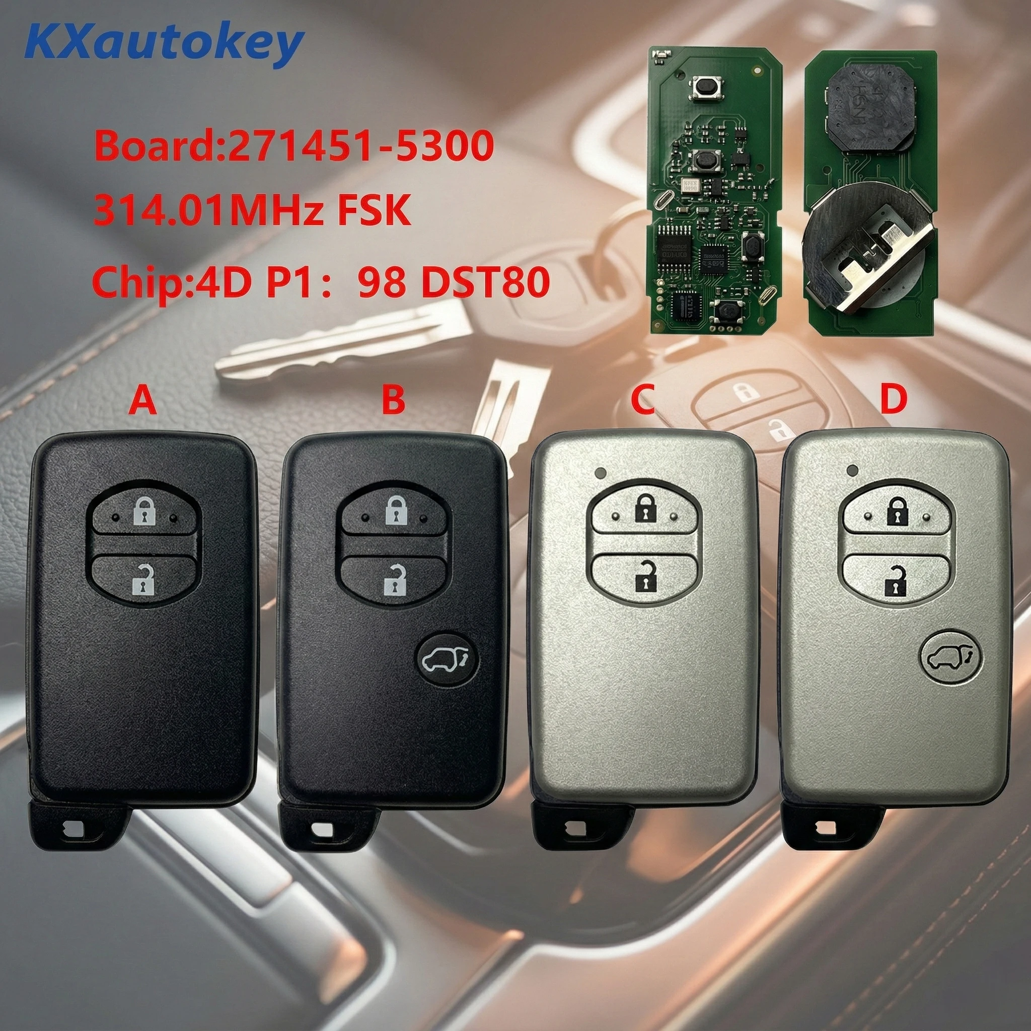 

KXK007065For Prius Aqua IQ Ractis Belta Vitz Corolla Axio/Land Cruiser Prado Complete Car Key With Electronic Chip For Toyota