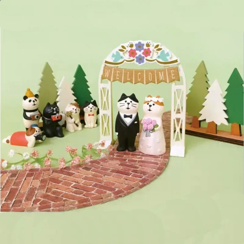 Japanese Style Cat Action Figures Miniature Ornament Accessories Creative Wedding Celebration Vehicle-mounted Decoration Crafts