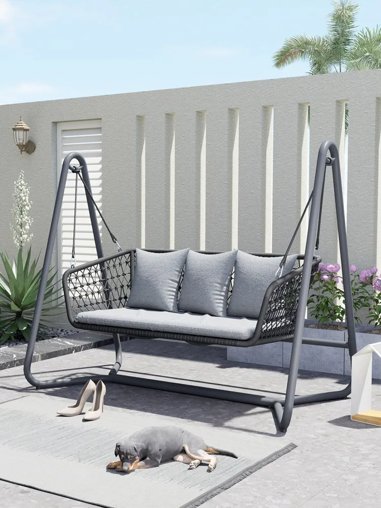 Outdoor rocking chair, courtyard, outdoor villa balcony, home garden swing hammock, three people