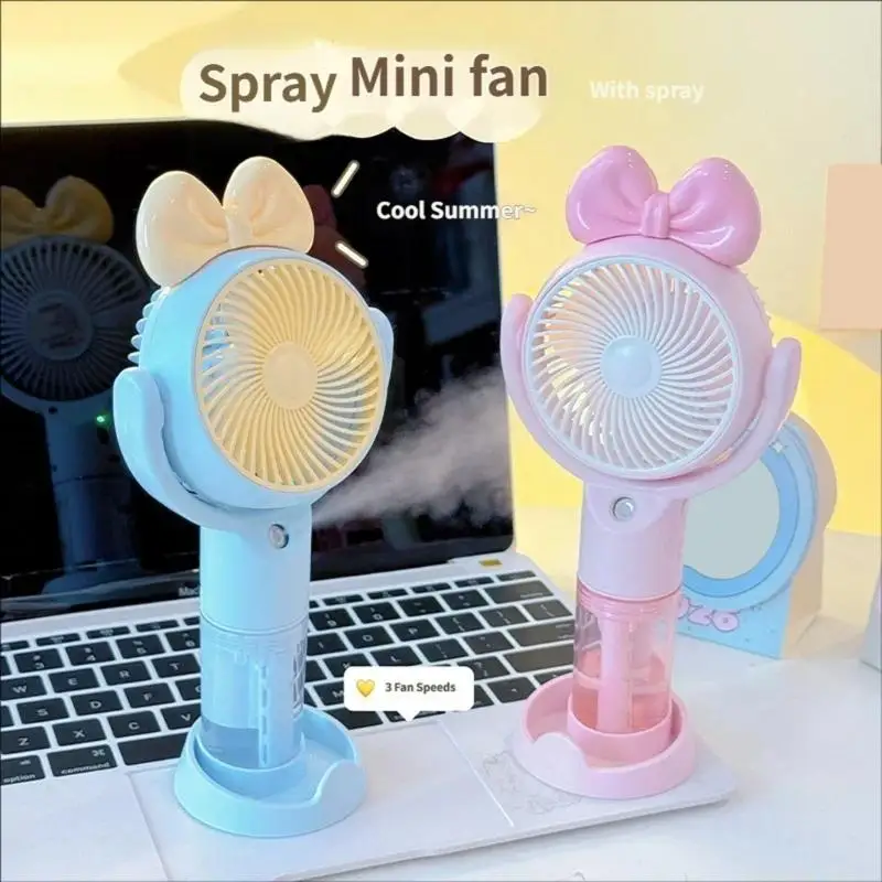 

D0AB Misting Fan Handheld Fan HandHeld Misting Fan Rechargeable 3 Speed Adjustment Small Mist Fan Cooling Water Sprayer