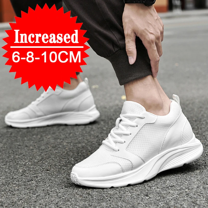 Men Elevator Shoes Height Increase Sneakers Shoes for Men 10cm Sports Casual Shoes Invisible Inner Heightening Shoes for Men 8cm