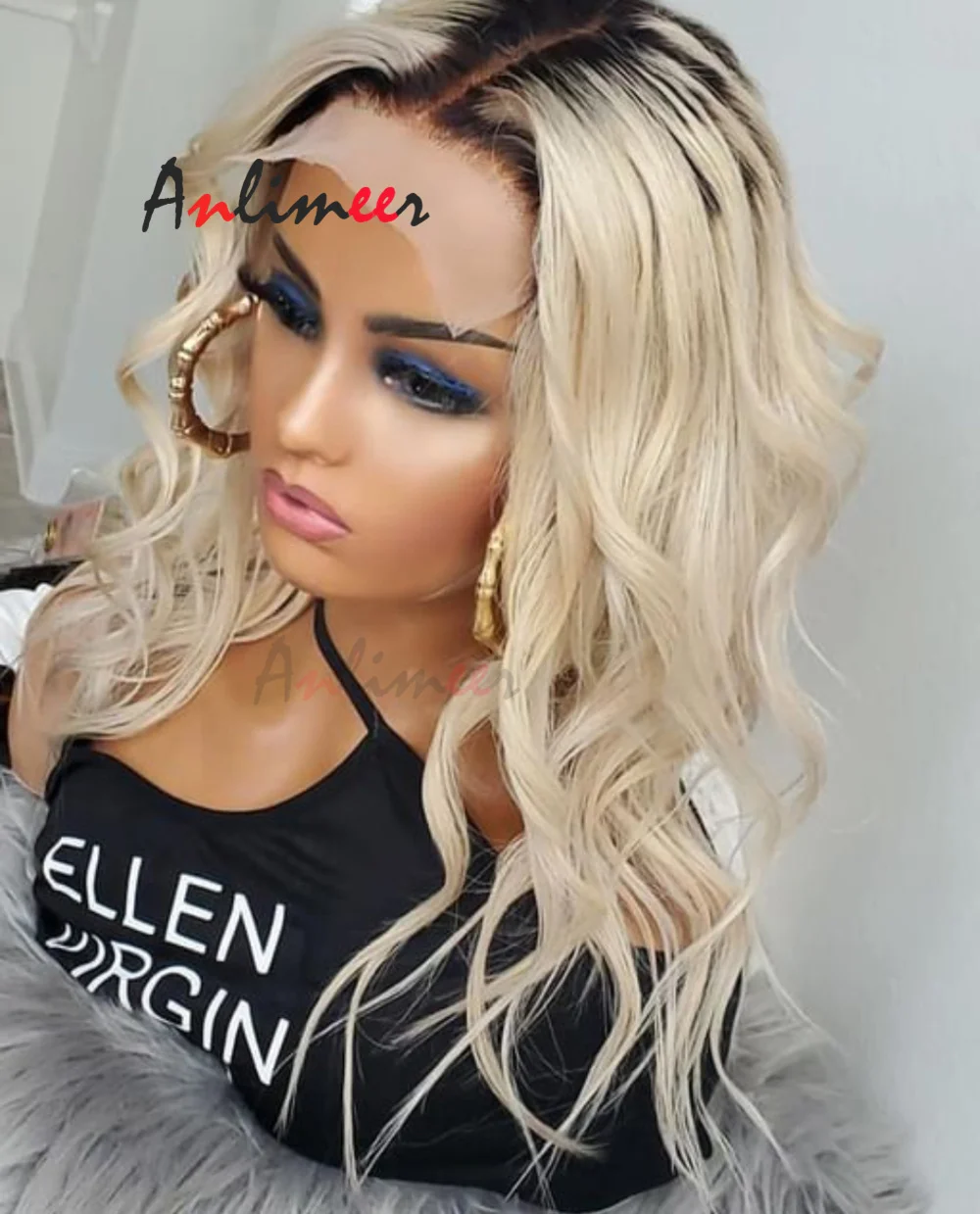 Ombre 1B613 Blonde Lace Front Wig Human Hair 13x6 Glueless Wig Loose Wave Wig Short Wavy Wigs Human Hair for Black Women