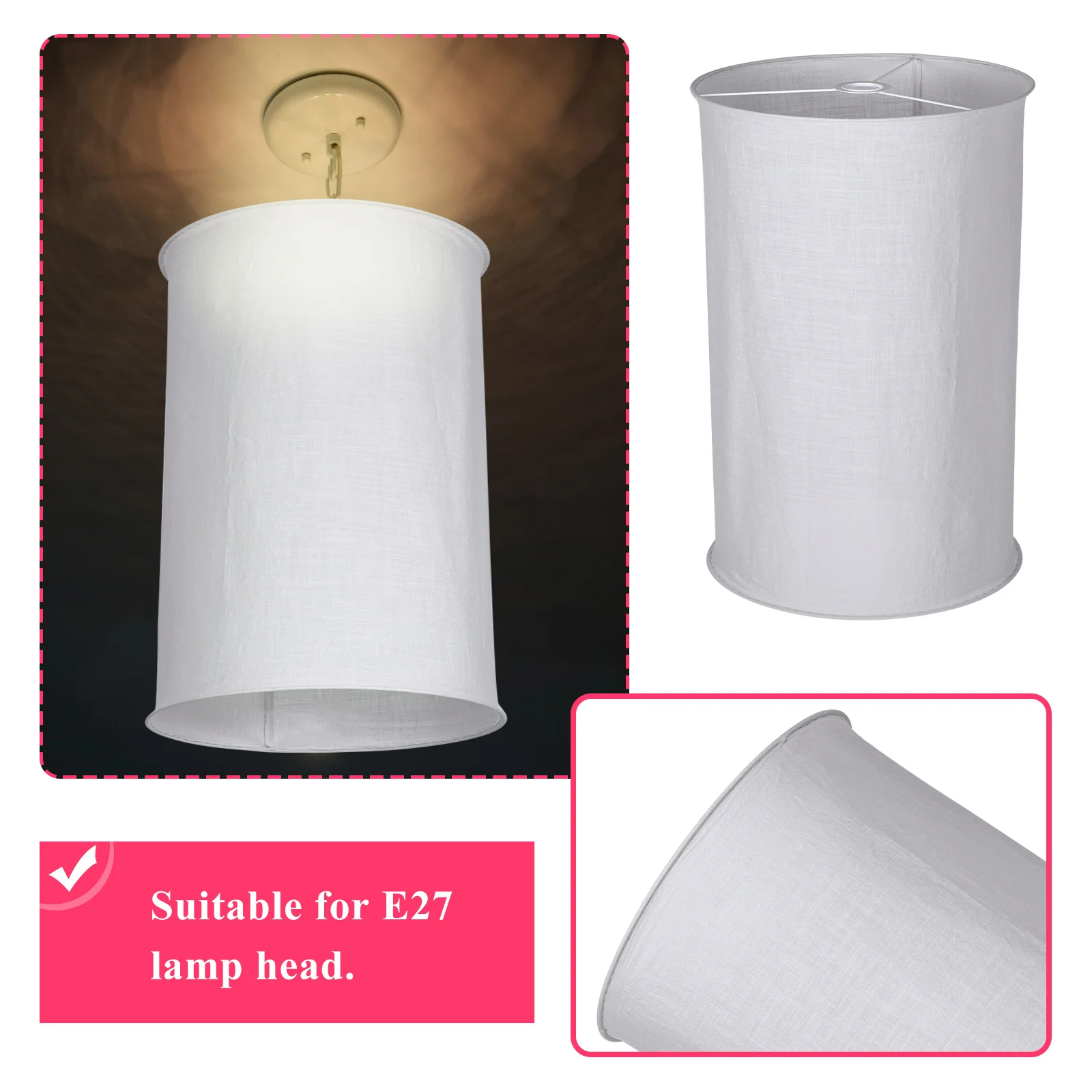 

Fabric Lampshade Durable Metal Frame Table Floor Chandelier Lights Simple Structure Relaxing Home Office Coffee