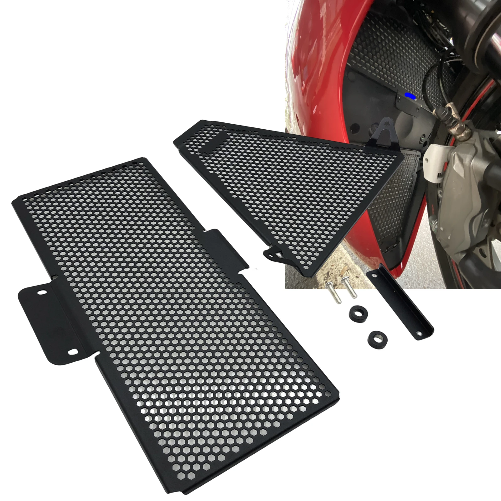 For Ducati Streetfighter V2 2022-2024 Motorcycle Radiator Water Tank Grille Guard Cover Mesh