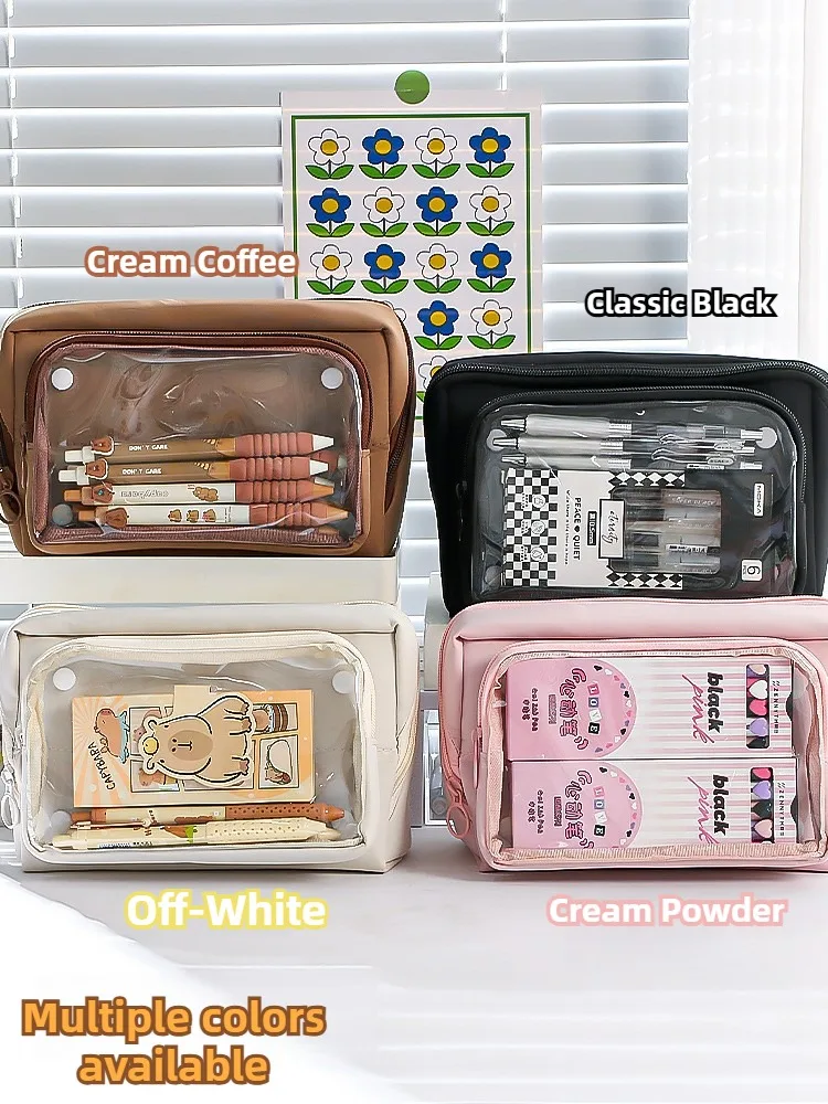 9-lagiges, doppelseitiges, abnehmbares Stiftetui mit großer Kapazität, einfache dreidimensionale Flip-Briefpapiertasche, multifunktionale Aufbewahrungstasche – Detail 1