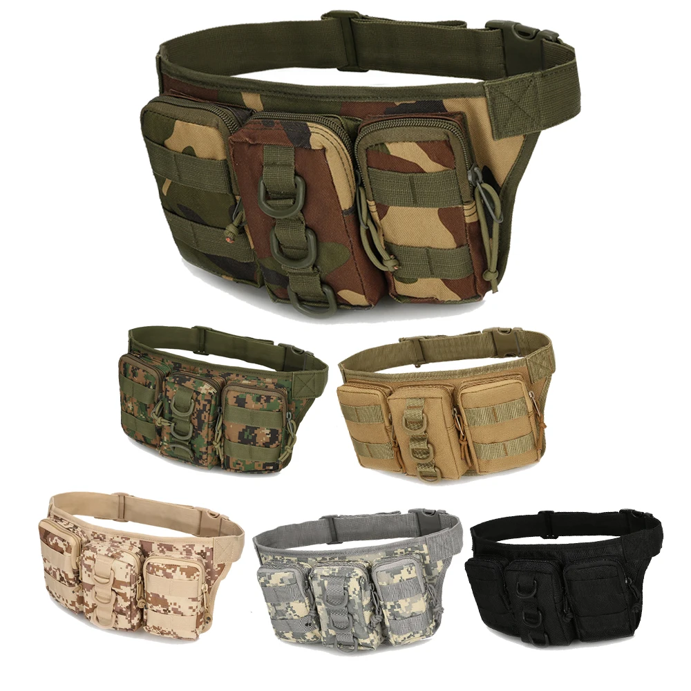 

Tactical Hunting Camouflage Fanny Pack for Men Waterproof Waist Bag Holster Chest Training Hiking Cycling Bags