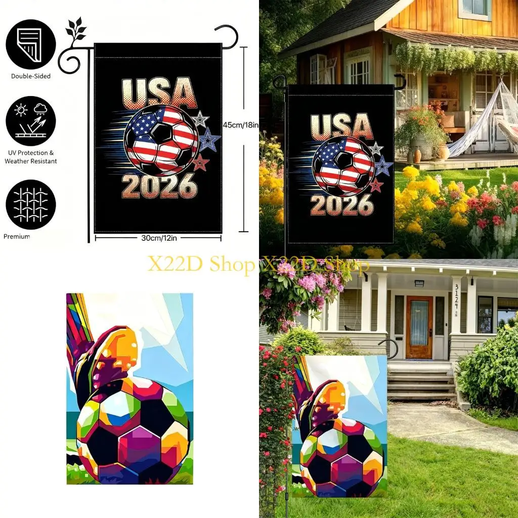X22D 2026 Football Championship Flag 30X45Cm Easy To Display Fabric Sign For Home And Outdoor Use
