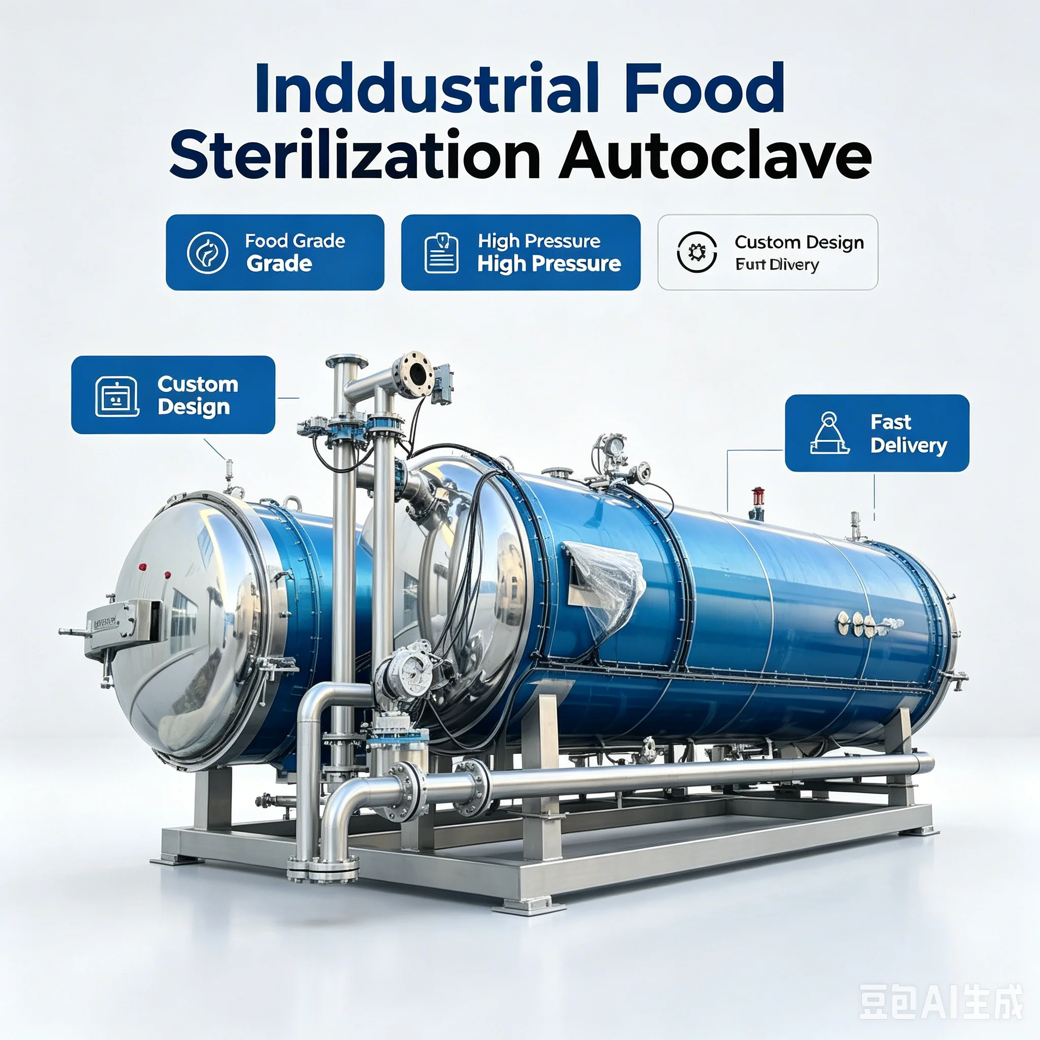 Automatic Vertical Autoclave Sterilizer 50L High Temperature Steam Retort Machine for Canned Food Beverage Processing Factory