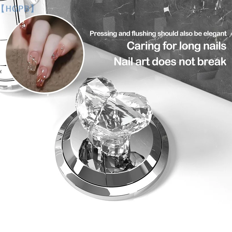 Transparent Heart Shaped Toilet Press Creative Multi Functional Toilet Toilet Tank Button Flushing And Lifting Cap Assistant