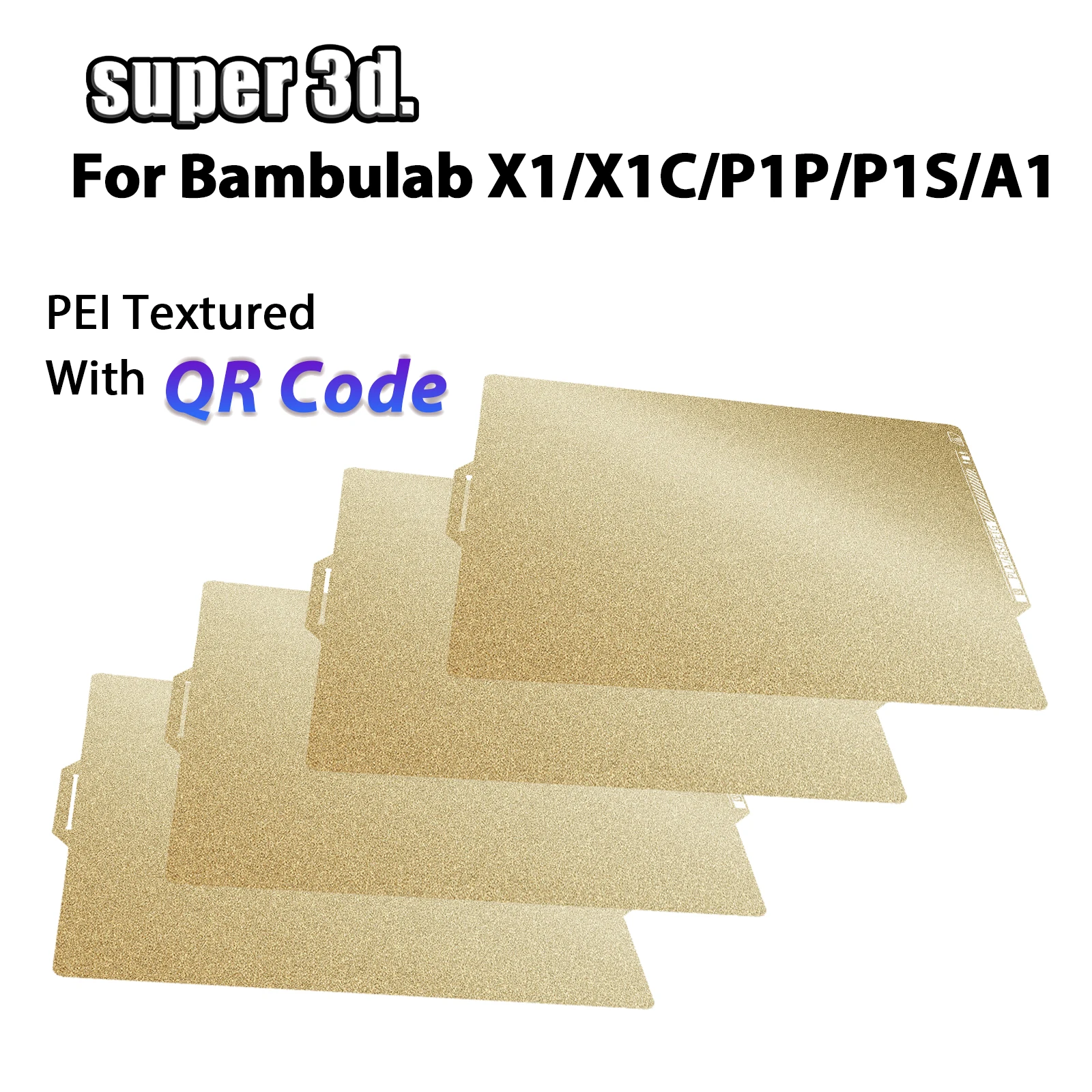 

QR Code Texture PEI Sheet X1C P1P P1S A1 H2D Build Plate for Bambu Lab Plate for Bambulabs x1 p1p 3D Printer Heatbed Build Plate