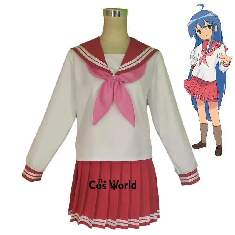 

Lucky Star Izumi Konata Long Sleeve Sailor Suit School Uniform Tops Skirt Outfit Anime Cosplay Costumes