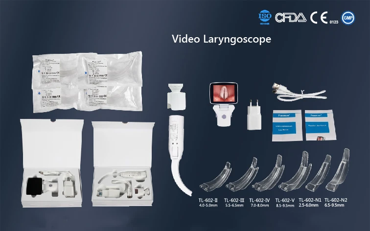 Professional Medical Disposable Anaesthesia Digital Two ways Use Optical And Video Laryngoscope