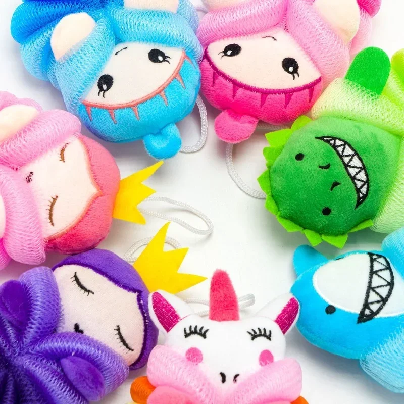 Kawaii Baby Body Bath Ball Mermaid Kids Body Brush Soft Skin-friendly Children Bath Flower Bathroom Accessories