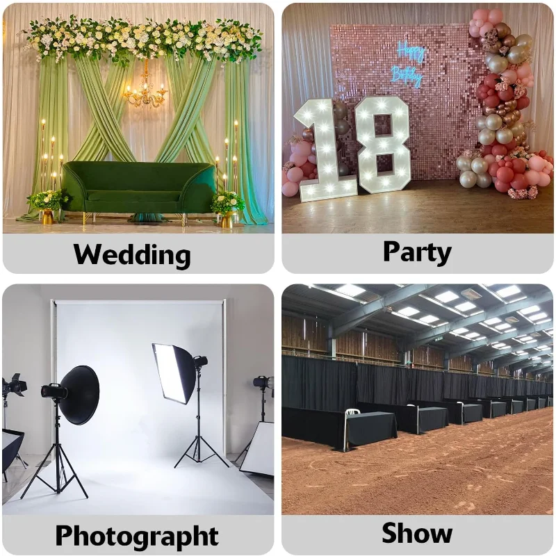 Pipe and Drape Backdrop Stand,8ft x 10ft Backdrop Stand, Adjustable Metal Heavy Duty Wedding Backdrop for Parties Birthday Party