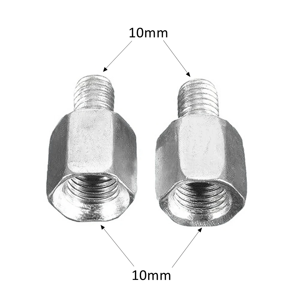 Motorcycle 8MM M8 10MM M10 Rearview Mirrors Adapters Right Hand Thread Clockwise Anti-clock Conversion Bolt Screws Silver