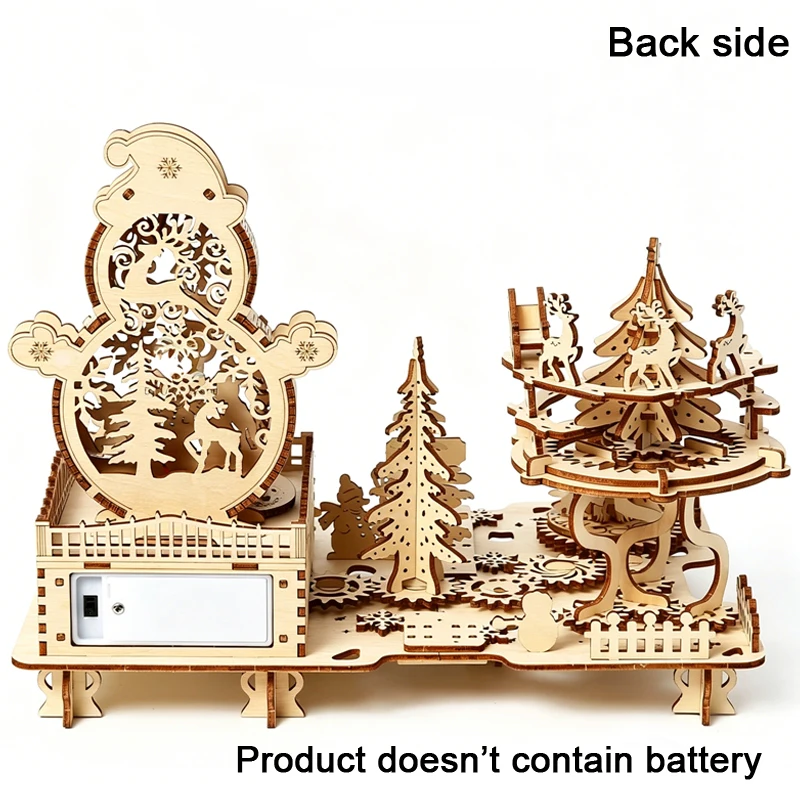 Rotating Christmas Amusement P - Music Box Wooden 3D Puzzle Rotating 评论和价格