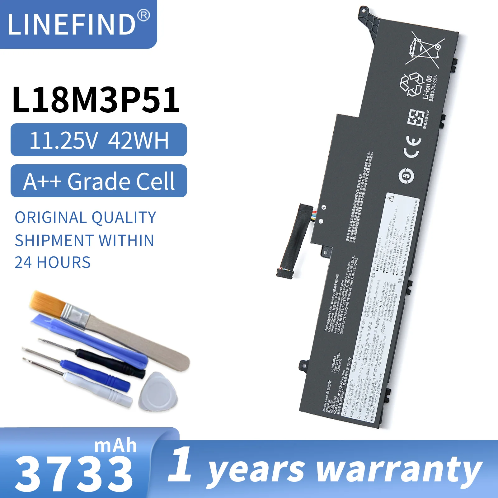

L18M3P51 Laptop Battery For Lenovo ThinkPad E490S S3-490 TP00108A L18L3P51 L18S3P51 L18C3P51 SB10K97640 02DL002 L18M3P52