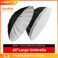 Godox 60 inch 150cm Black White or Silver Reflective Umbrella Studio Lighting Light Umbrella with Large Diffuser Cover