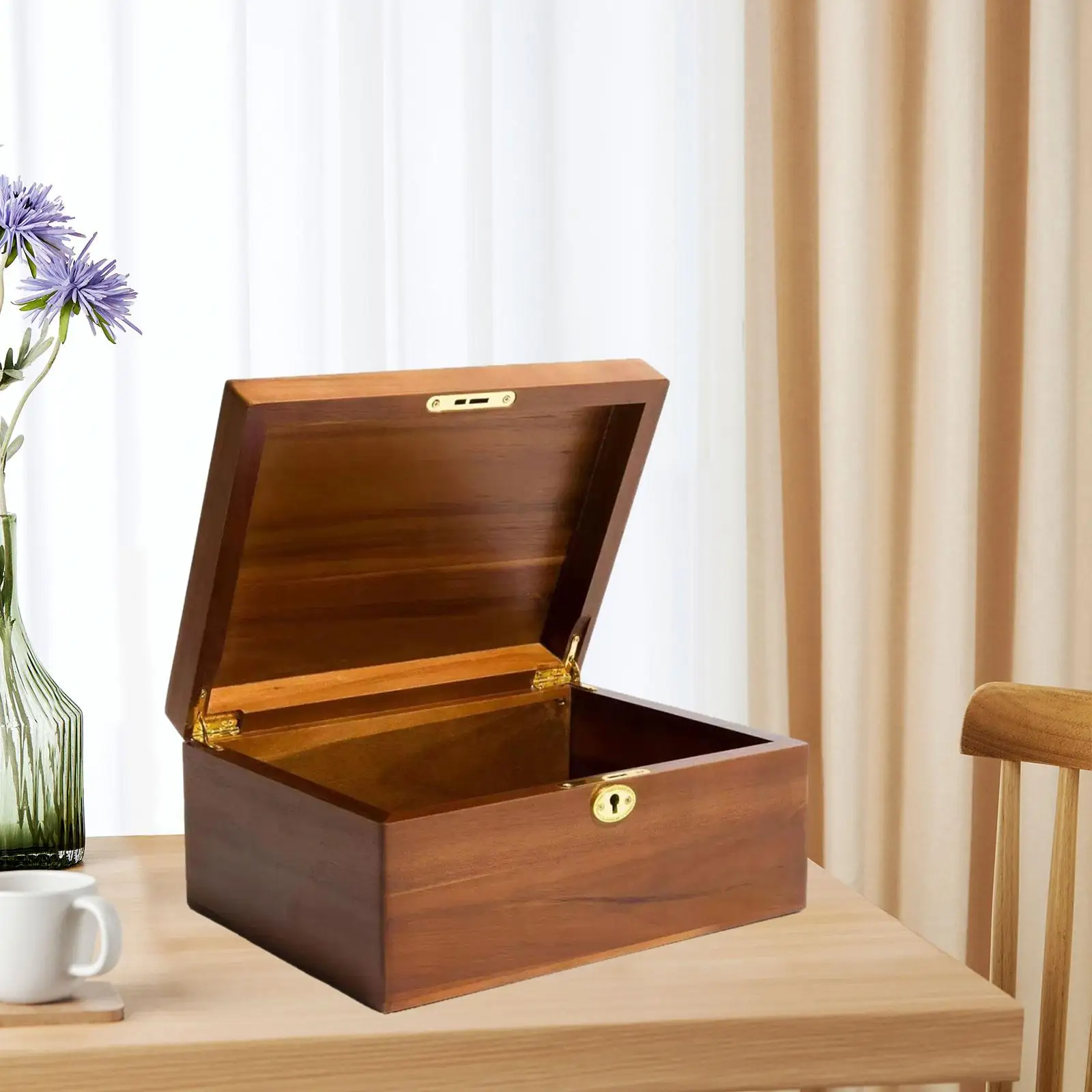Wooden Storage Box, Vintage Decorative Box, Keepsake Chest Box Jewelry Organizer for Table