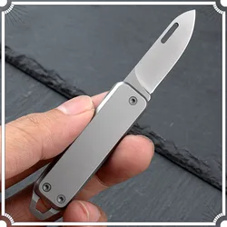 Outdoor Mini Folding Knife Edge High Hardness Camping Self-Defense Knife Gift Key Pendant Fruit Knife Open Box Tool