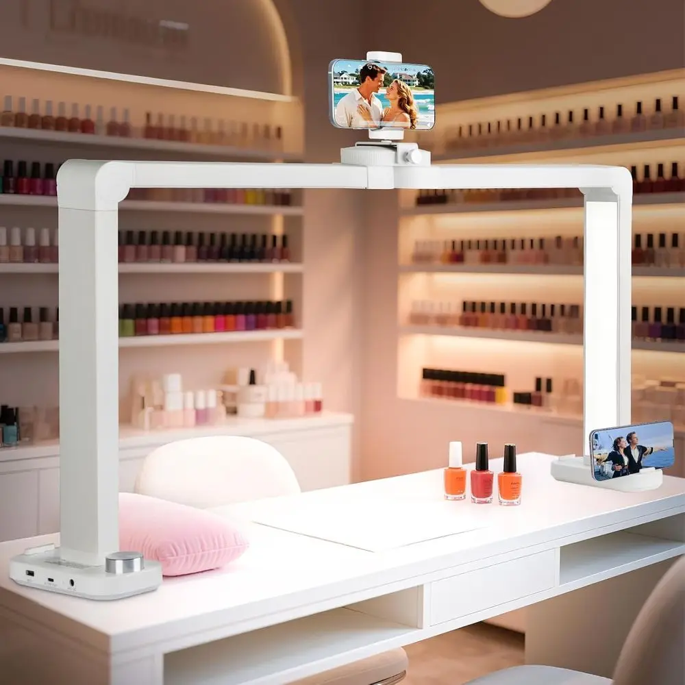

34 Large Halo Moon Light with 456 LEDs, 3 Colors, Infinite Knob, Nail Tech & Eyelash Extension Lamp, Tattoo-White