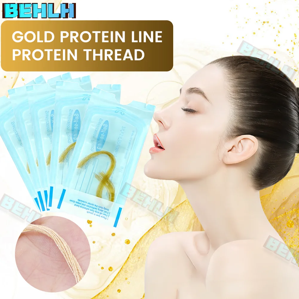 Protein Thread Anti-wrinkle Gold Protein Line No Needle Collagen Face Lifting Thread Absorbable Firming Anti-Aging Fade Protein