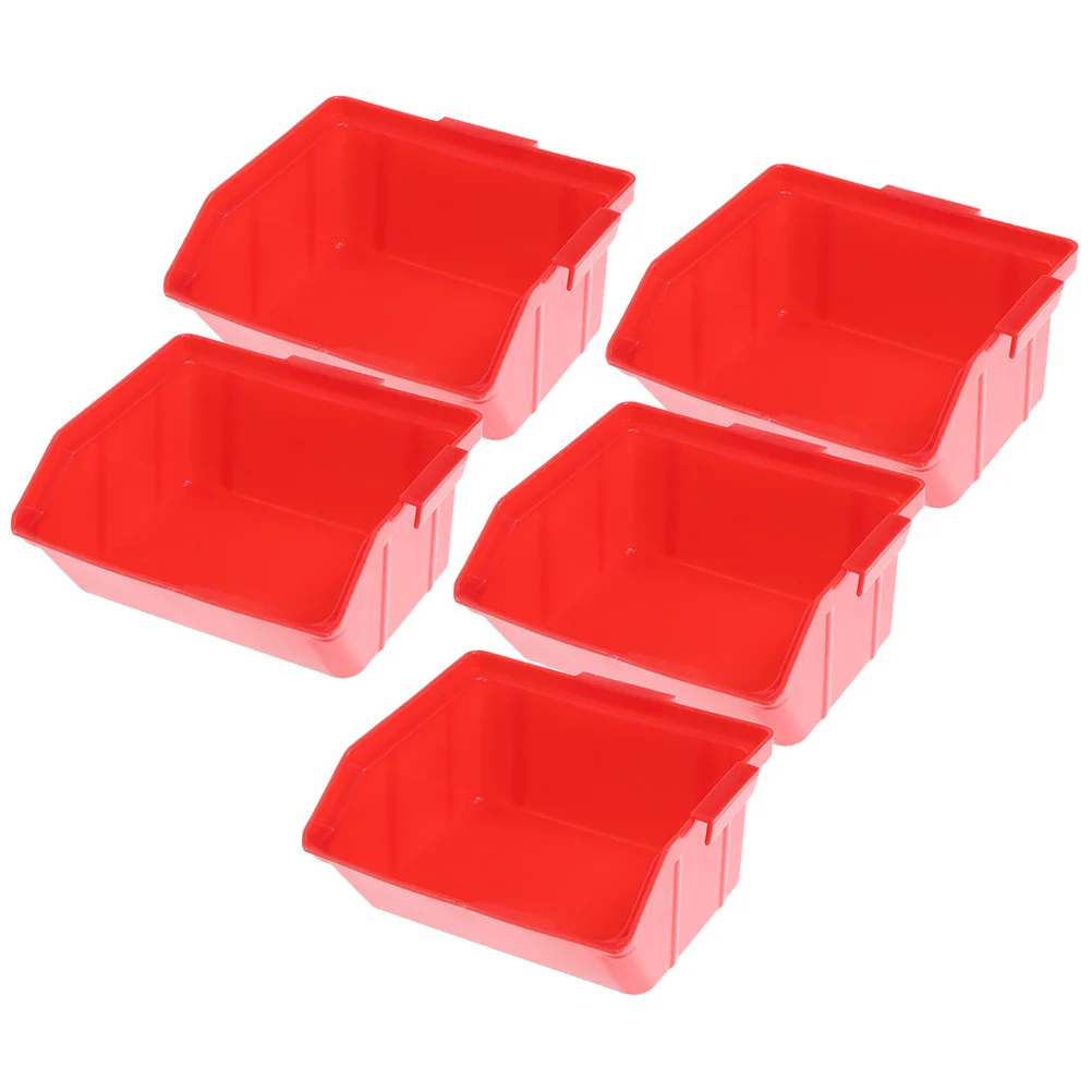 

5Pcs ABS Plastic Parts Organizer Stackable Storage Bins for Warehouse Garage Office Tool Storage Boxes