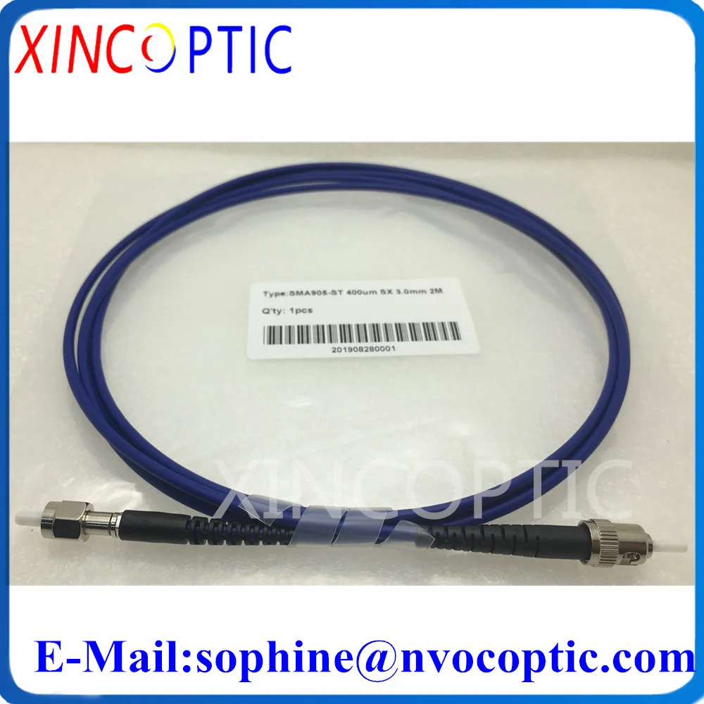 ST-SM905/ST/FC Ceramic Ferrule 400um MM SX NIR Optimized Quartz Fiber,0.22NA,2M,3.0mm Blue Armored Silica Fiber Patch Cord