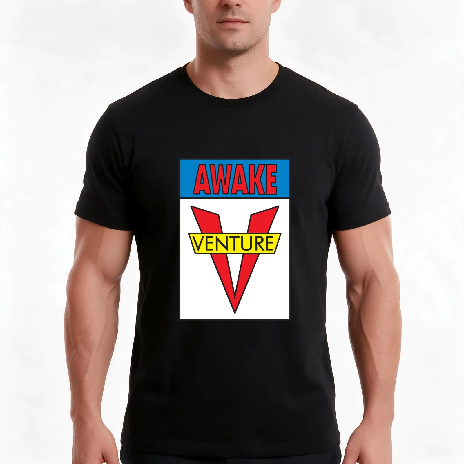 Venture retro skate logo T-Shirt, Funny Graphic Print Tee, Unisex Cotton Casual Short Sleeve Top