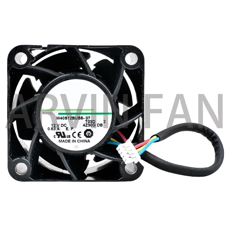 Brand New Original W40S12BUB5-07 4cm 40mm Fan 40x40x28mm DC12V 0.53A 4pin Cooling Fan For IPC Server Power Supply