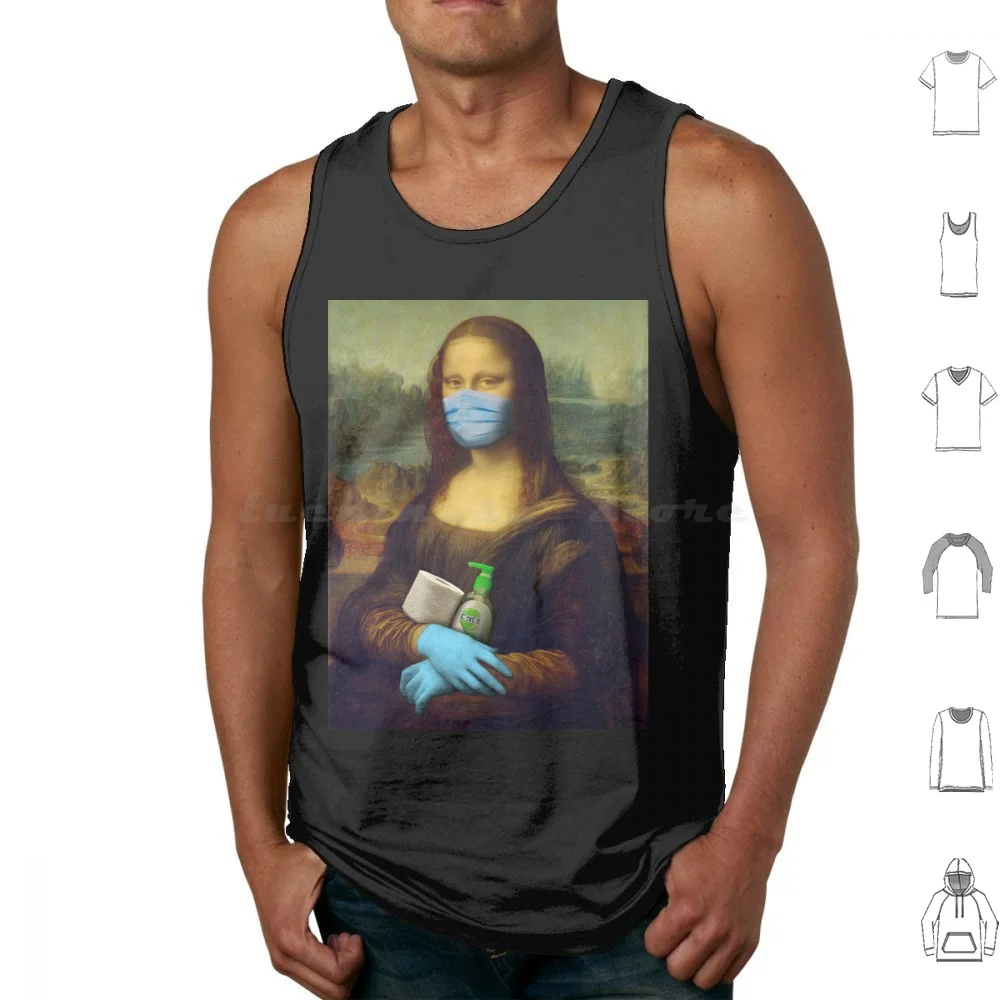 2020 Mona Lisa Tank Tops Print Cotton Toilet Paper 19 Quarantine Social Distancing Home Stay At Home Mona Lisa