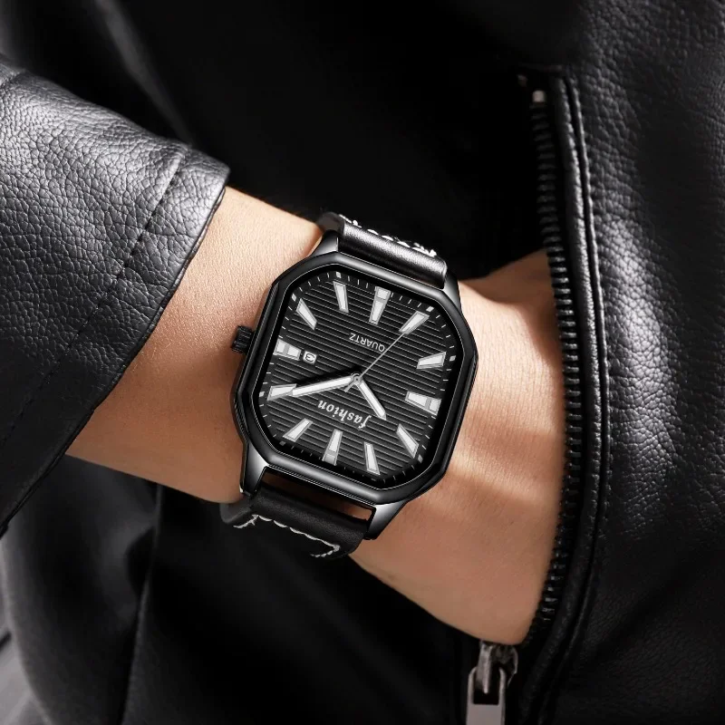 Minimalist Watch for Men Women Couple Simple Square Dial Quartz Male Female Watches Casual Fashion Wristwatch Mens Quartz Clock