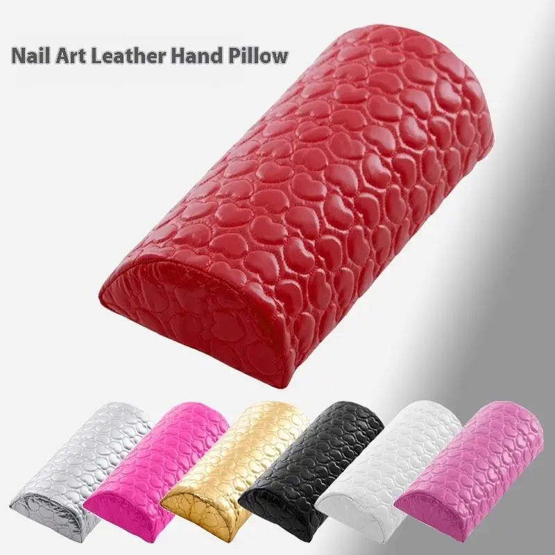 1Pc Manicure Hand Pillow Cushion And Pillow Square Heart Leather Hand Pillow Nail Salon Nail Tools