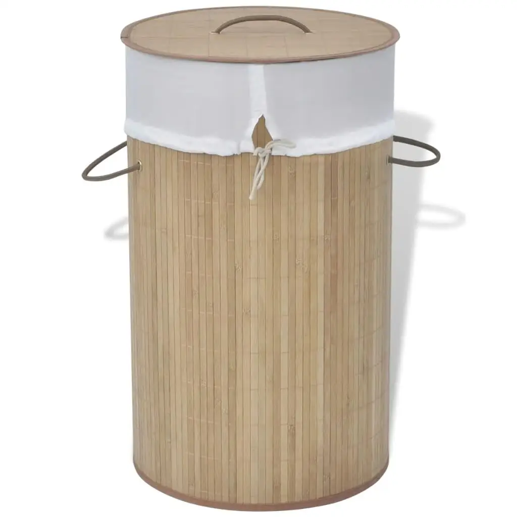 

Natural Bamboo Round Laundry Basket - Eco-Friendly, Stylish Storage Bin for Home Organization