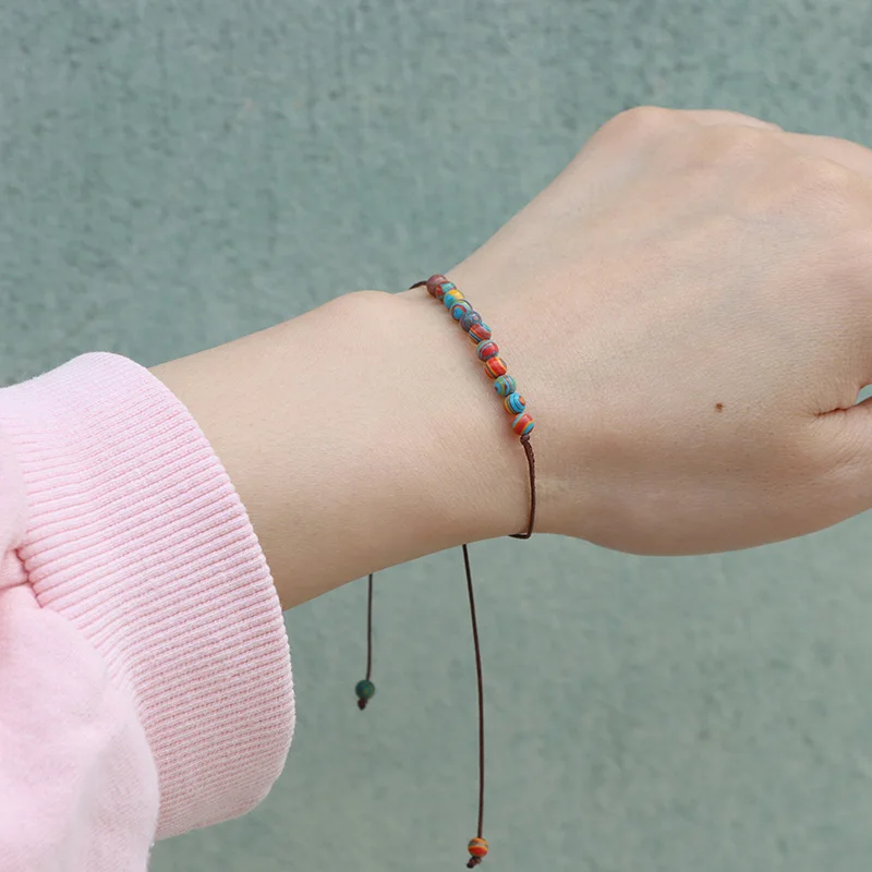 3Pcs/set Multi-layer Natural Stone Rope Friendship Bracelet Set Mini 4MM Beads Bracelets For Women Men Adjustable Wristbands image 6