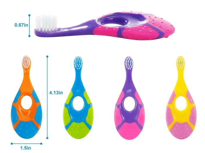 2PCS Soft Bristles Kids Toothbrush Set BPA-Free Toddler Training Toothbrushes for Children's Deciduous Teeth Dental Care